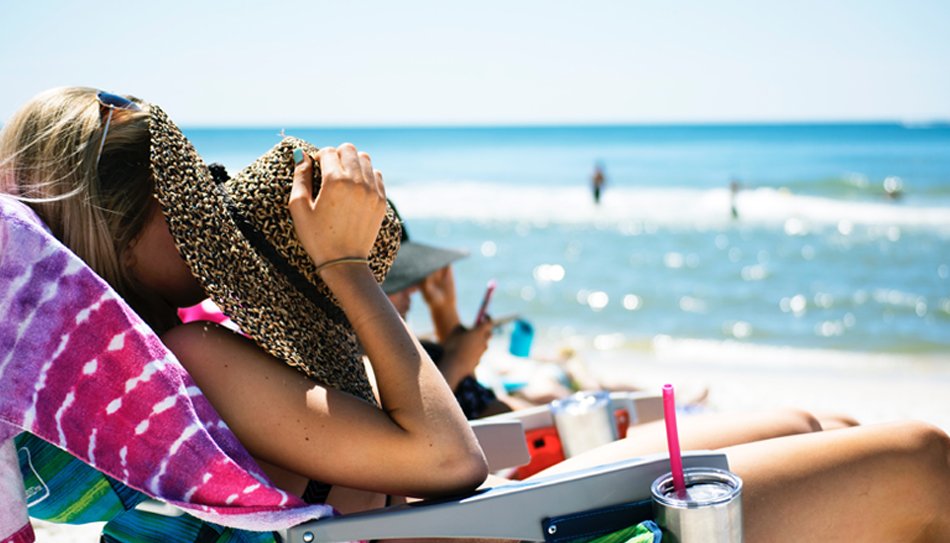 Vrouw op vakantie