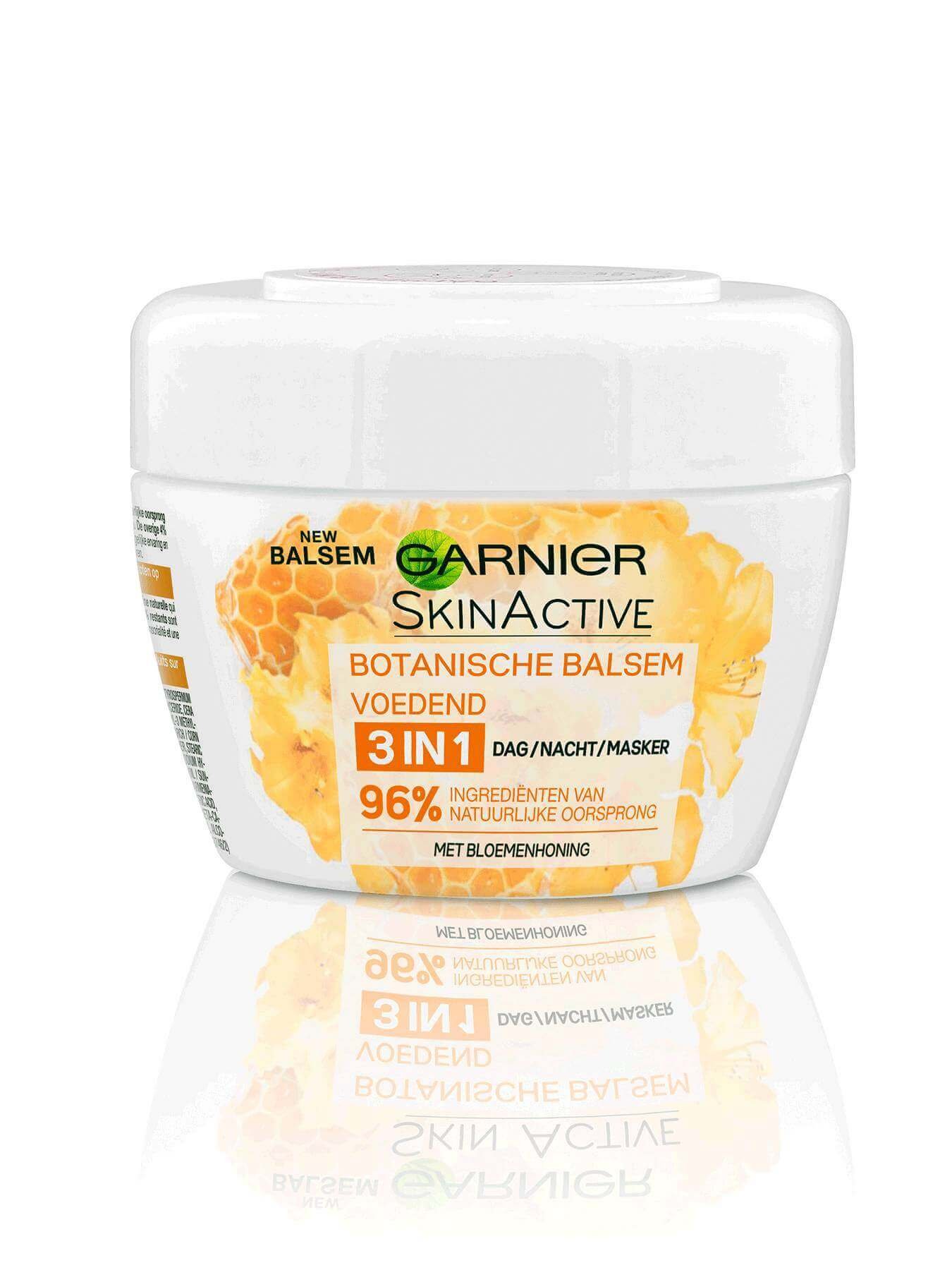 Voorkant verpakking Garnier Botanicals Honing balsem