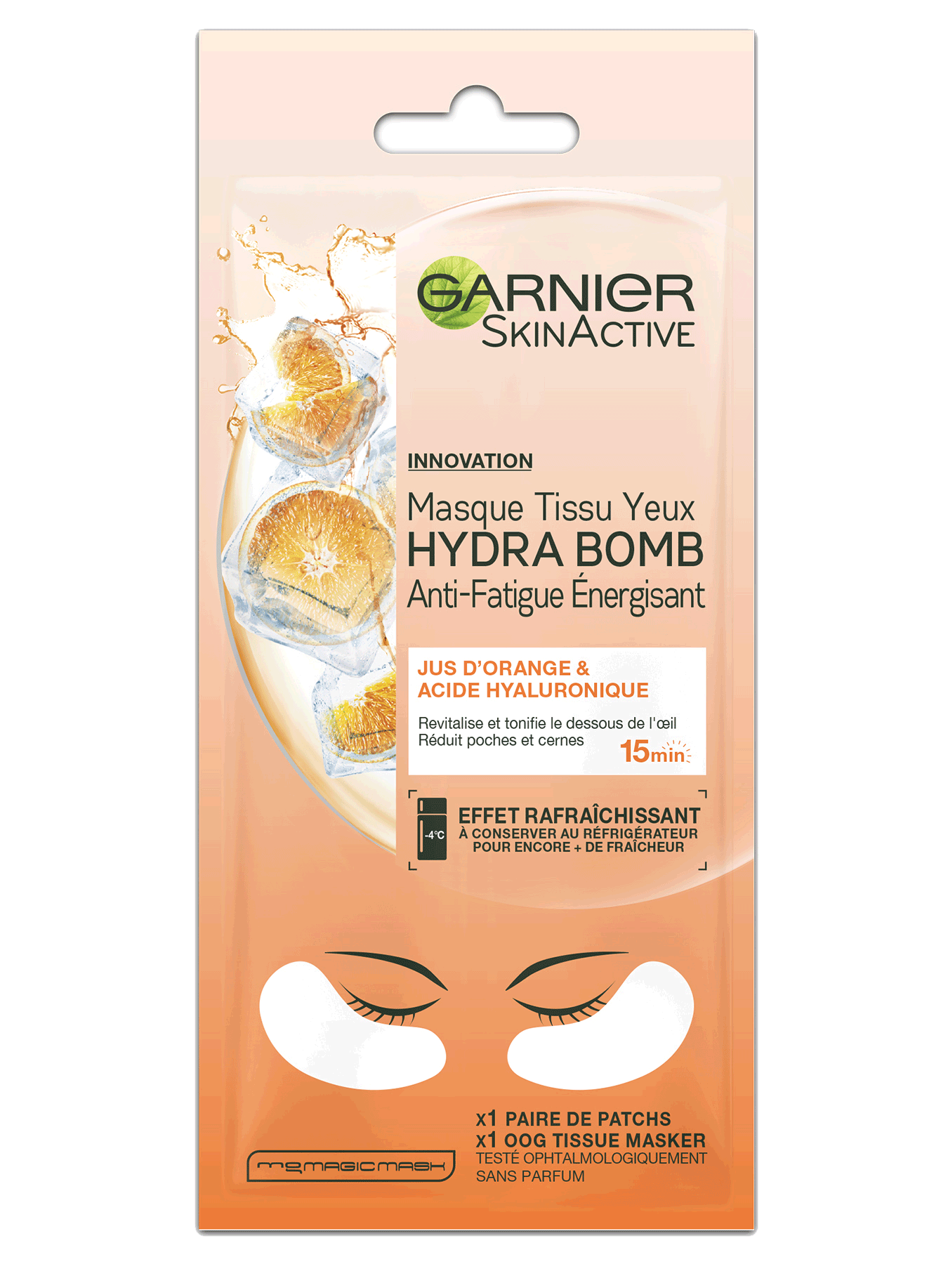 Verpakking Hydrabomb Oogmasker Sinaasappelsap & Hyaluronzuur