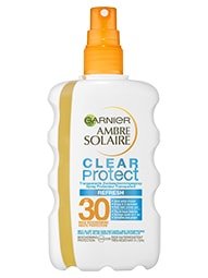 Voorkant verpakking Garnier Ambre Solaire Clear Protect SPF30