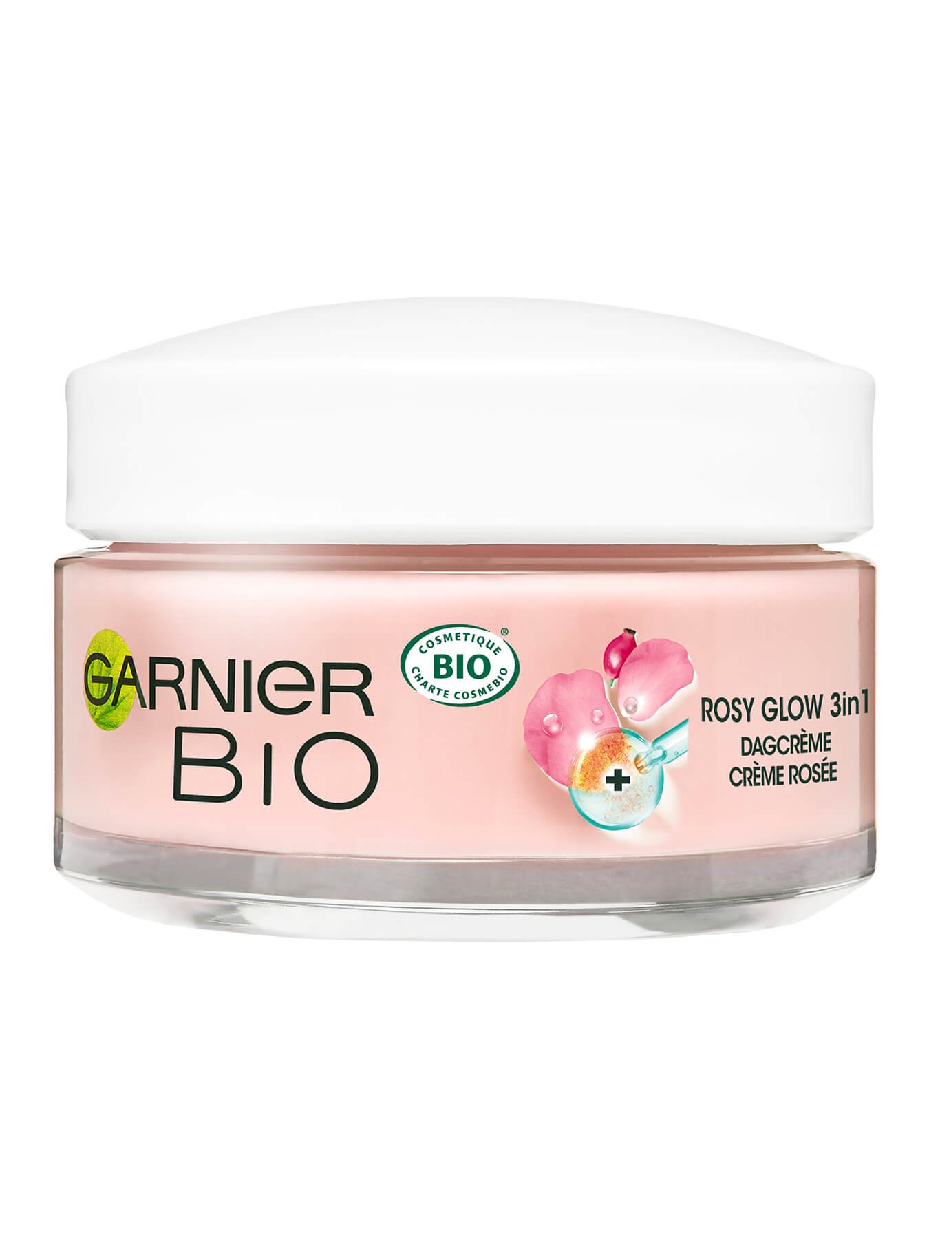 Voorkant verpakking Garnier Bio Rosehip Dagcrème