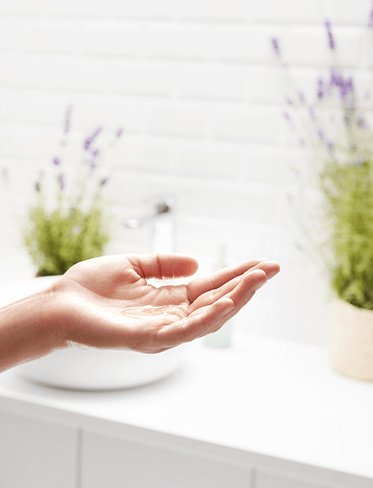 Lavendel Olie Textuur op Hand