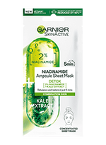 Voorkant verpakking niacinamide gezichtsmasker