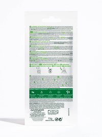 Achterkant verpakking niacinamide gezichtsmasker