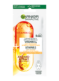 Voorkant verpakking vitamine C gezichtsmasker