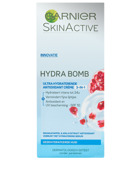 Voorkant verpakking Hydra Bomb dagcrème