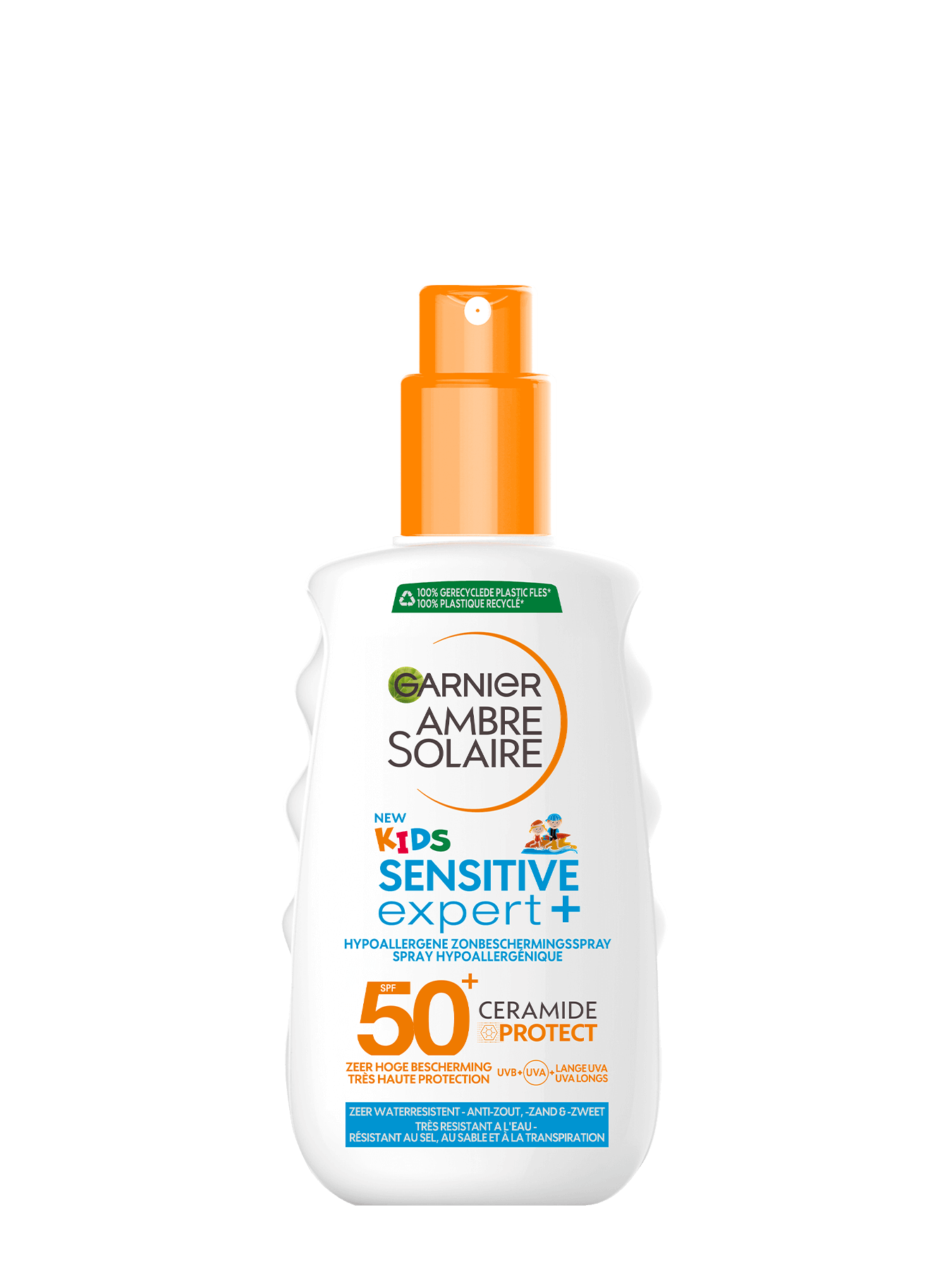 GAR Ambre Solaire Kids SensitiveExpert Spray spf50 150ml 3600542520225 front 1350x1800