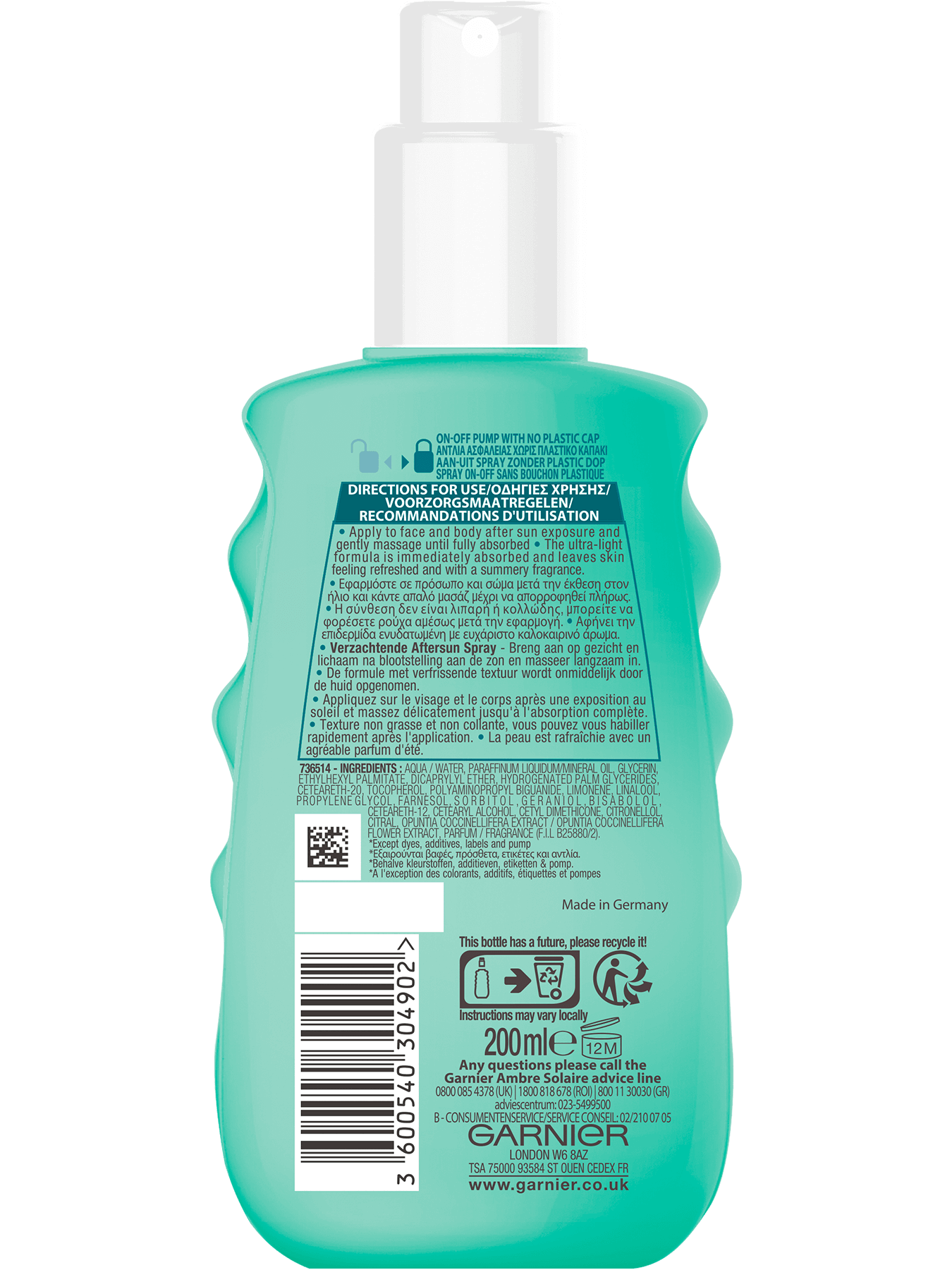 GAR Ambre Solaire AfterSun Spray 200ml 2021 back 3000x3000px (1)