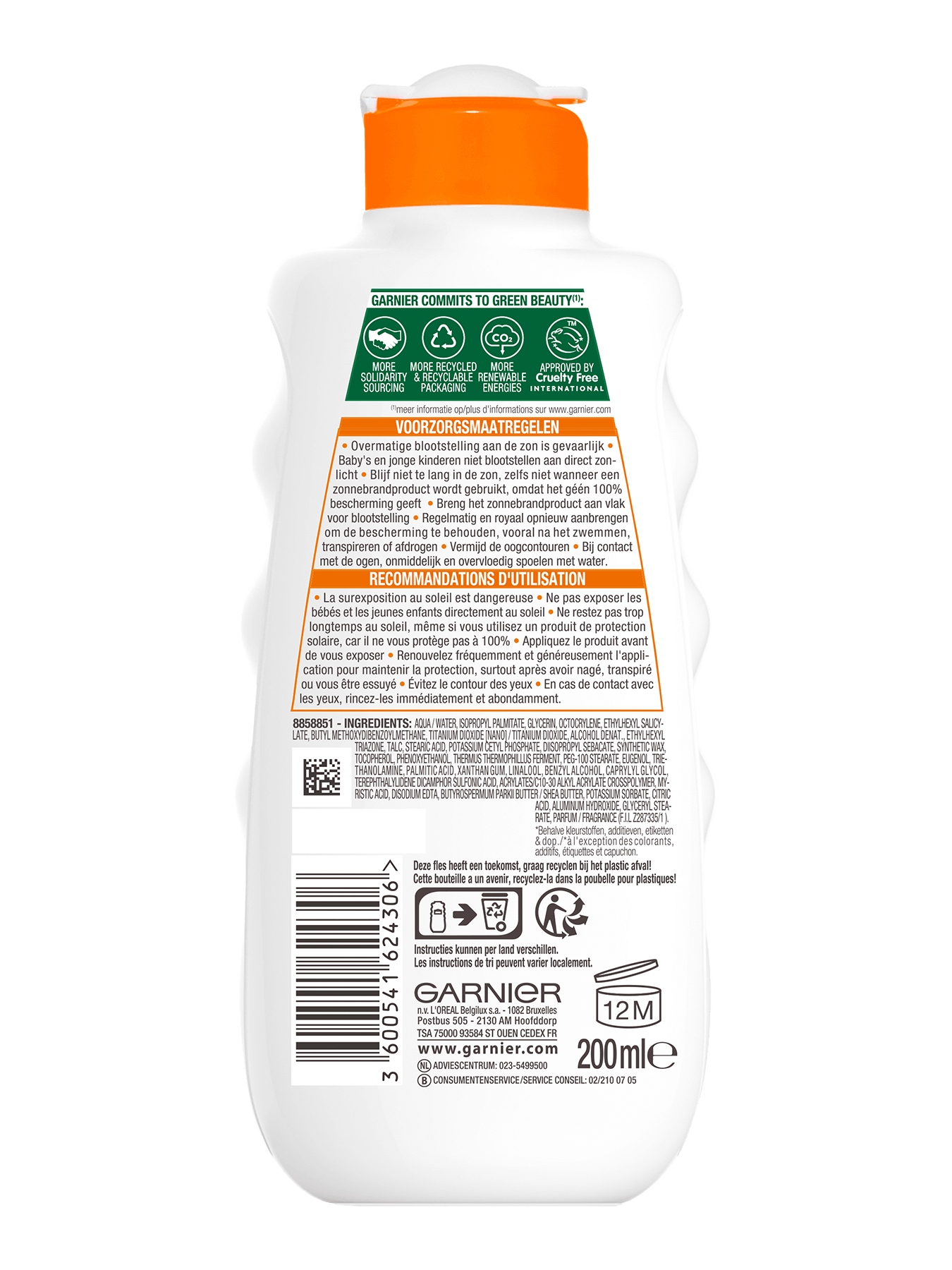 GAR Ambre Solaire Hydra Protect 24 Lotion spf50 200ml 2021 Back 3000x3000px (1)